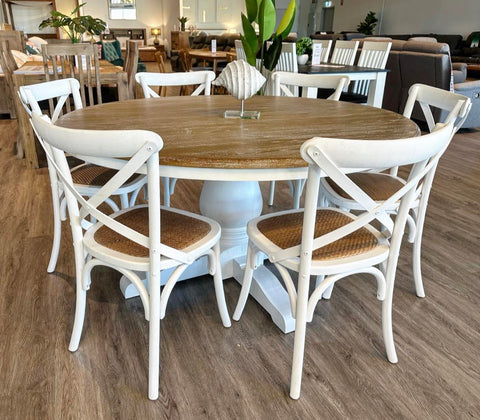 Bristol 7 Piece Dining Suite with Crossback Dining Chairs
