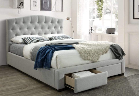 Tori Tufted Fabric Bed Frame with Storage