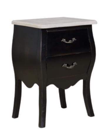 Naples 2 Drawer Bedside table in black finish