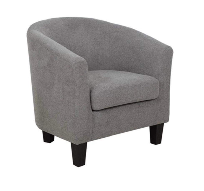 Grey Linen Club Chair