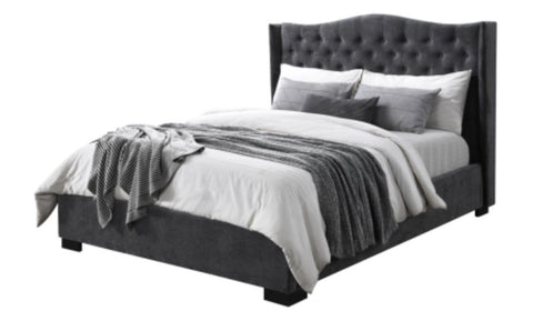 Ava Fabric Tufted Bed Frame with Wings