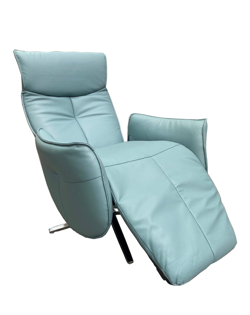 Mondo Leather Swivel Recliner in 100% smurf Leather