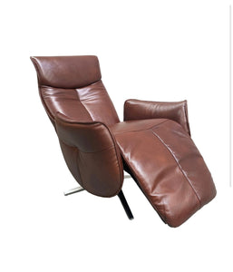 Mondo Leather Swivel Recliner in 100% mousse Leather