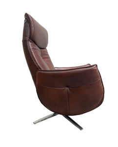 Mondo Leather Swivel Recliner in 100% mousse Leather