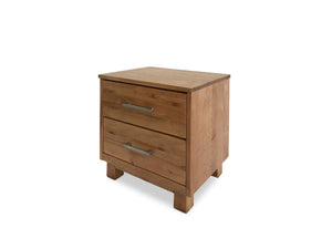 Timber Bedside Table Made From Solid American Oak on side angle shot