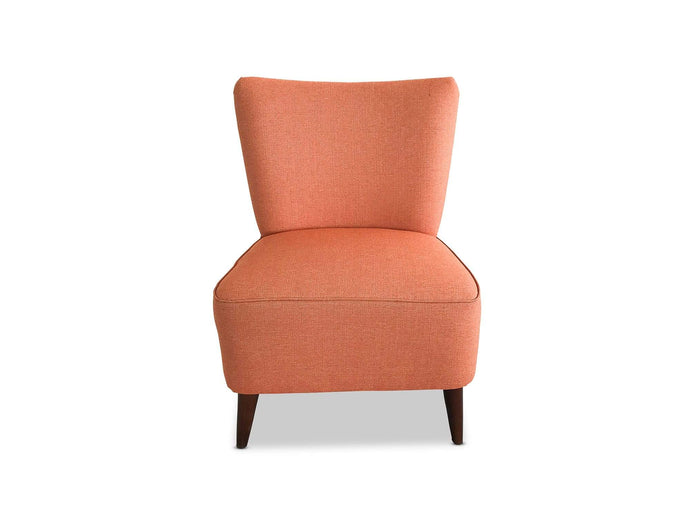 Pearl Fabric accent chair with Solid Oak Leg