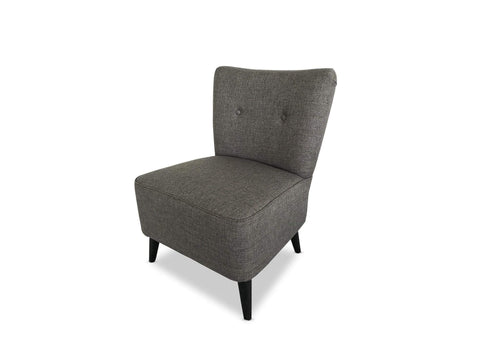 Charcoal Fabric accent chair with Solid Oak Leg