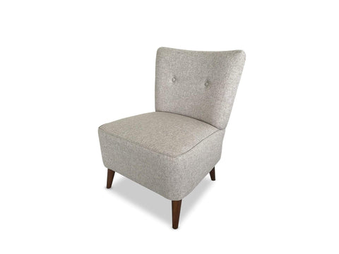 Light grey Fabric accent chair with Solid Oak Leg