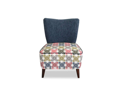 Fabric accent chair with Solid Oak Leg