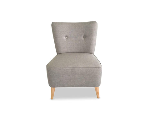 grey Fabric accent chair with Solid Oak Leg