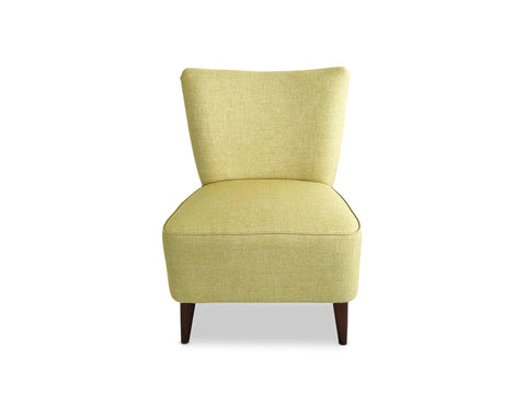 lime Fabric accent chair with Solid Oak Leg