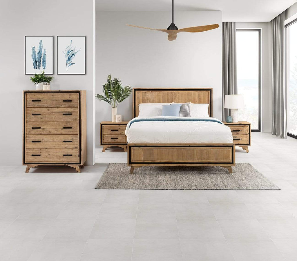 Billabong 4 Piece Bedroom Suite in Solid Brushed Acacia