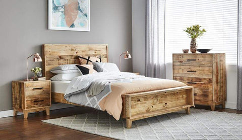 Timber Bed Frame with Recycled Timber and Distressed Finish