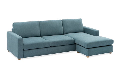 Byron 3.5 Seater Chaise Lounge with Deep Seating in Linen Fabric