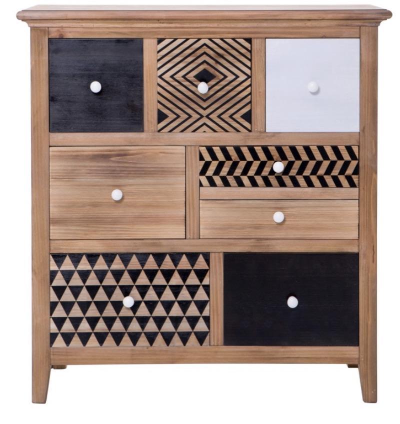 Cleo 8 Drawer Chest Toybox with a Pattered Design