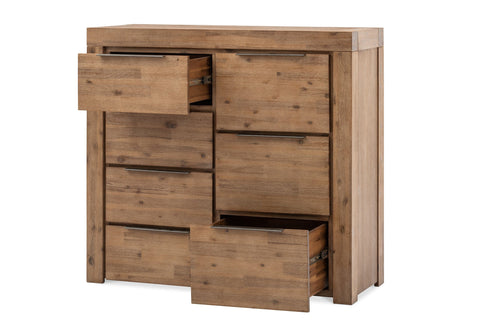 Cubix Timber Bedroom Suite with Storage Drawers and Bookshelf Headboard