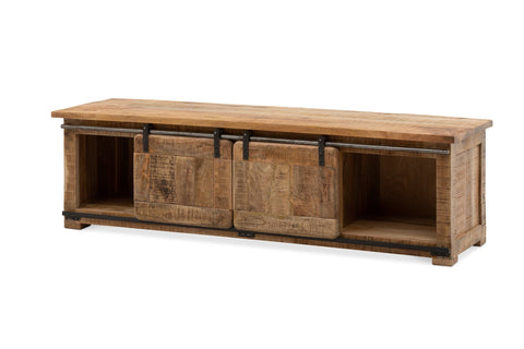 Factory Large TV Unit Expertly Crafted From Solid Mango Wood