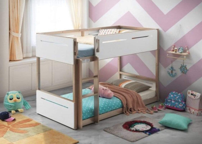 Kiddy Scandi Bunk Bed in Oak and White