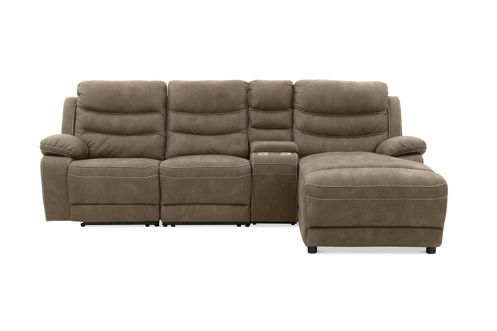 Manhattan Recliner Chaise with 2 Reclining Chairs and a Reclining Chaise in Rhino Suede