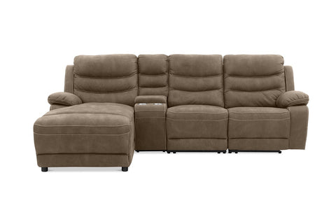 Manhattan Recliner Chaise with 2 Reclining Chairs and a Reclining Chaise in Rhino Suede