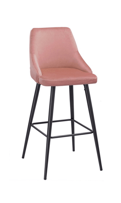 Misty Barstool with Solid Powder-Coated Black Frame