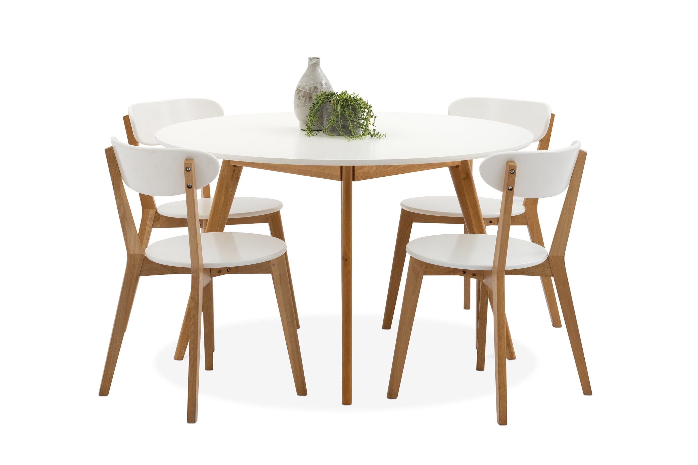 Norway 5 Piece Dining Suite with a Stylish Scandinavian Oak and White Finish