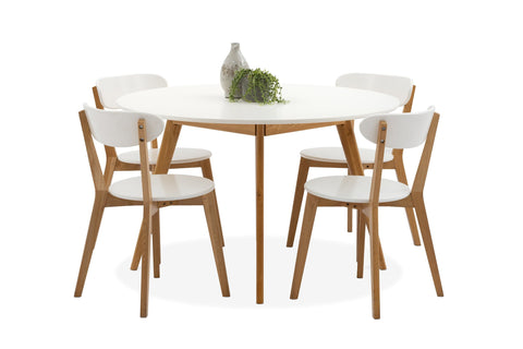 Norway 5 Piece Dining Suite with a Stylish Scandinavian Oak and White Finish