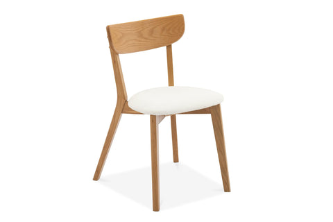 Retro Oak Dining Chairs with Solid Oak Construction and PU Seat