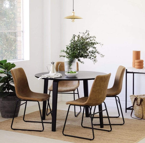 Riga Justine 5 piece Round Dining Suite with Bentwood Oak Leg Design