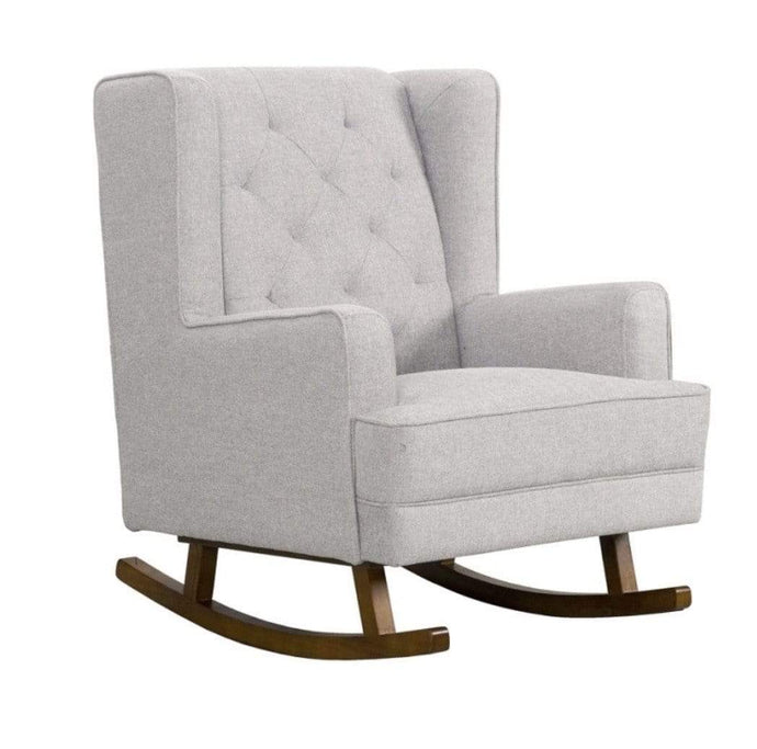 Rita Covertible Linen Rocking Chair/Accent Chair in Soft Linen